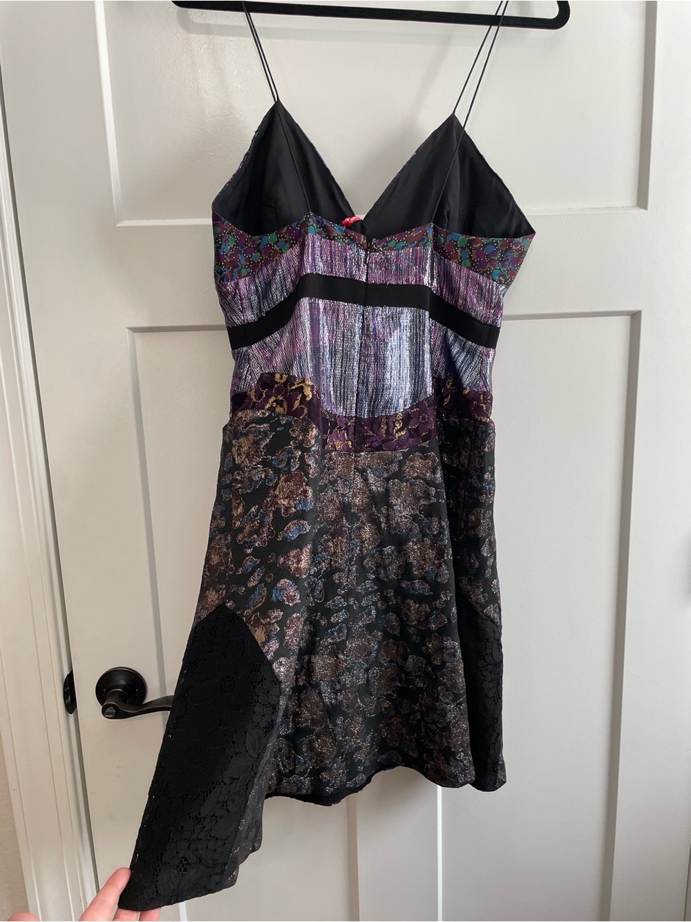 Cynthia Rowley NWT Floral Jacquard Cocktail Dress Size 8 Velvet Waist A-Line - Picture 7 of 8